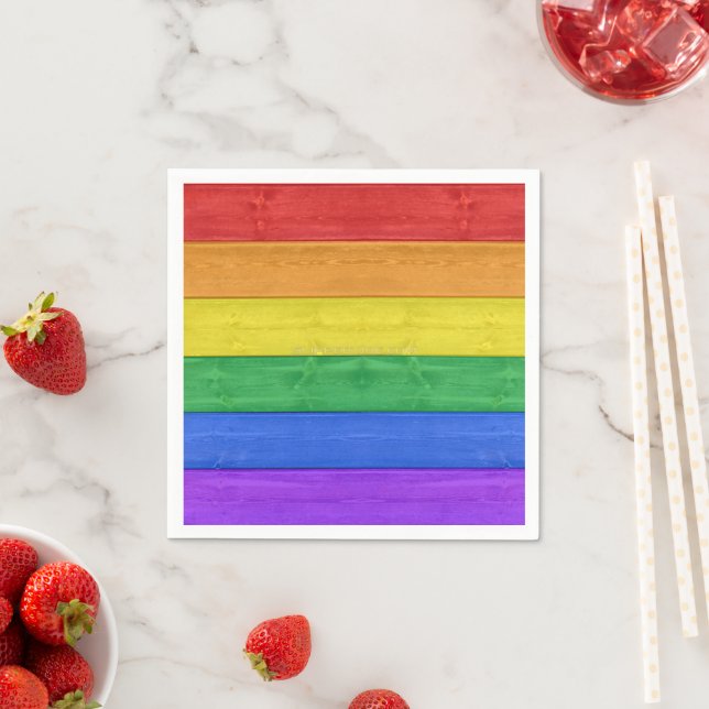 SlipperyJoe's classic rainbow tactile handcrafted  Napkin (Insitu)