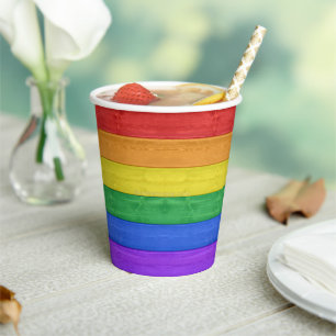 SlipperyJoe's classic rainbow tactile handcrafted Paper Cups