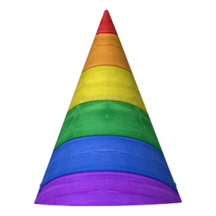 SlipperyJoe's classic rainbow tactile handcrafted  Party Hat
