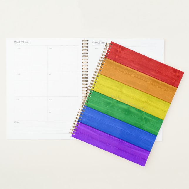 SlipperyJoe's classic rainbow tactile handcrafted  Planner (Display)