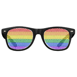 SlipperyJoe's classic rainbow tactile handcrafted  Retro Sunglasses