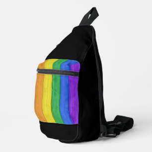 SlipperyJoe's classic rainbow tactile handcrafted Sling Bag