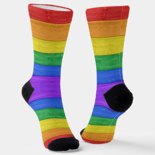 SlipperyJoe's classic rainbow tactile handcrafted Socks