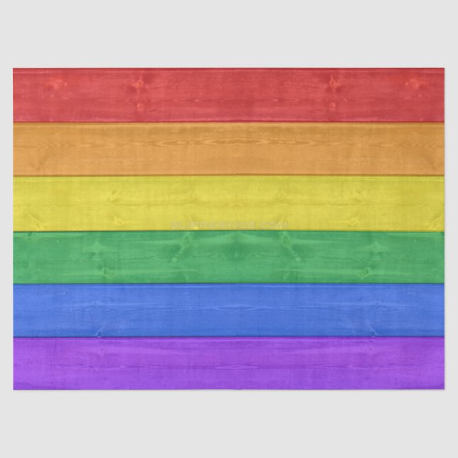 SlipperyJoe's classic rainbow tactile handcrafted  Tissue Paper (Front)