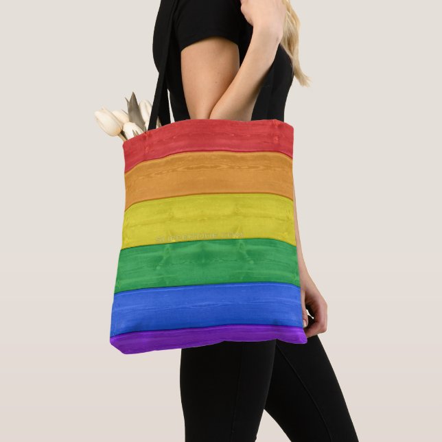 SlipperyJoe's classic rainbow tactile handcrafted  Tote Bag (Close Up)