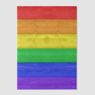 SlipperyJoe's classic rainbow tactile handcrafted Vellum Invitations