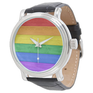 SlipperyJoe's classic rainbow tactile handcrafted Watch