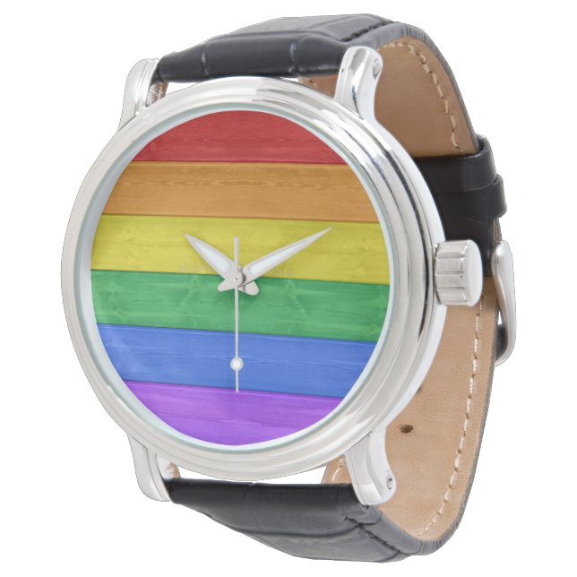SlipperyJoe's classic rainbow tactile handcrafted  Watch (Angled)