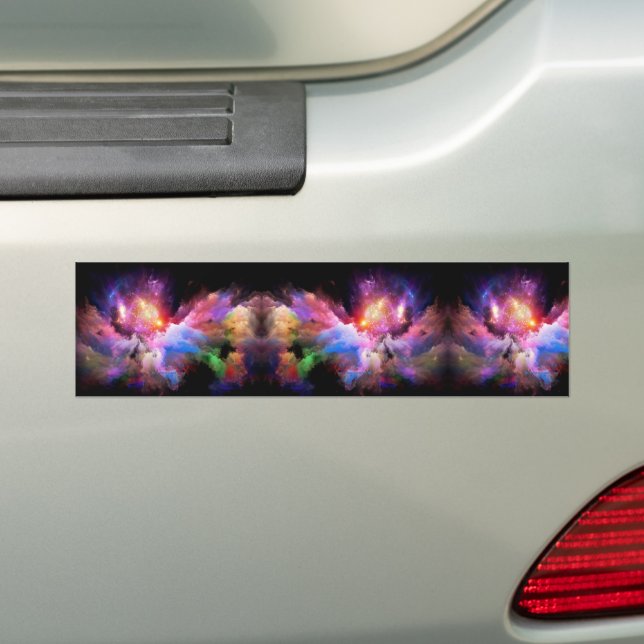 SlipperyJoe's cloud artwork abstract vibrant surre Bumper Sticker (On Car)