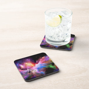 SlipperyJoe's cloud artwork abstract vibrant surre Coaster