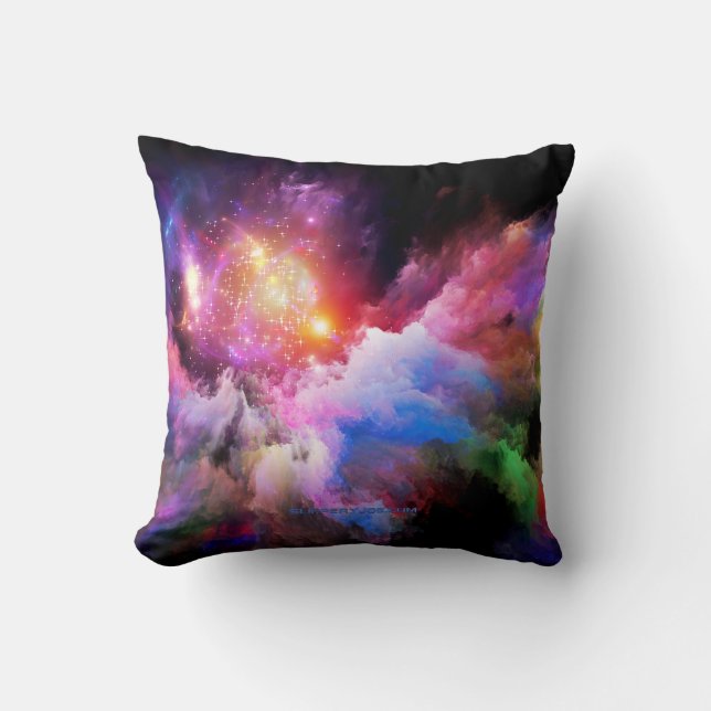 SlipperyJoe's cloud artwork abstract vibrant surre Cushion (Front)