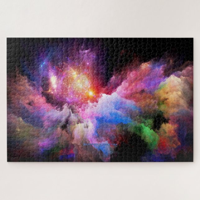 SlipperyJoe's cloud artwork abstract vibrant surre Jigsaw Puzzle (Horizontal)