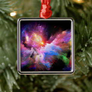 SlipperyJoe's cloud artwork abstract vibrant surre Metal Ornament