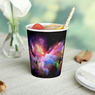SlipperyJoe's cloud artwork abstract vibrant surre Paper Cups