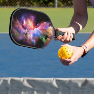 SlipperyJoe's cloud artwork abstract vibrant surre Pickleball Paddle