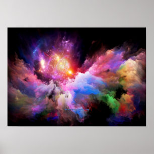 SlipperyJoe's cloud artwork abstract vibrant surre Poster