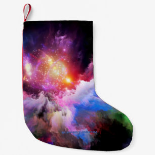 SlipperyJoe's cloud artwork abstract vibrant surre Small Christmas Stocking