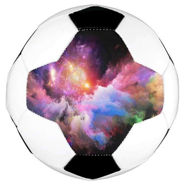 SlipperyJoe's cloud artwork abstract vibrant surre Soccer Ball (Front)