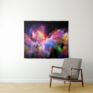 SlipperyJoe's cloud artwork abstract vibrant surre Tapestry