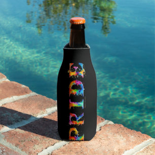 SlipperyJoe's colourful creative Pride-themed text Bottle Cooler