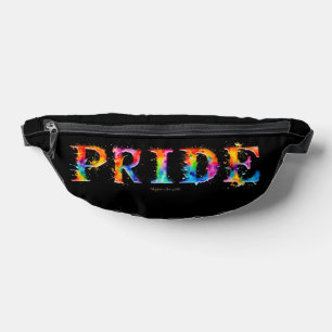 SlipperyJoe's colourful creative Pride-themed text Bum Bags
