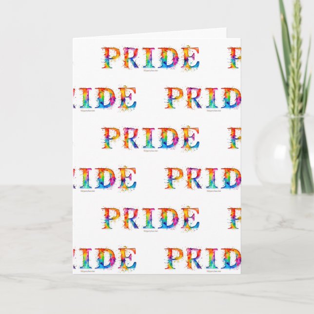 SlipperyJoe's colourful creative Pride-themed text Card (Front)