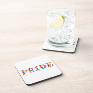 SlipperyJoe's colourful creative Pride-themed text Coaster