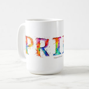 SlipperyJoe's colourful creative Pride-themed text Coffee Mug