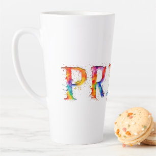 SlipperyJoe's colourful creative Pride-themed text Latte Mug