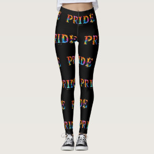 SlipperyJoe's colourful creative Pride-themed text Leggings