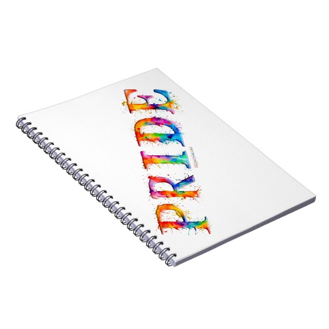 SlipperyJoe's colourful creative Pride-themed text Notebook (Right Side)