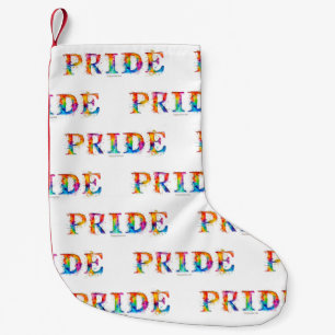 SlipperyJoe's colourful creative Pride-themed text Small Christmas Stocking