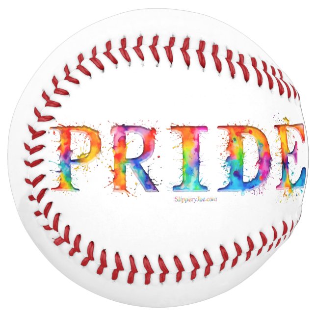 SlipperyJoe's colourful creative Pride-themed text Softball (Front Left)