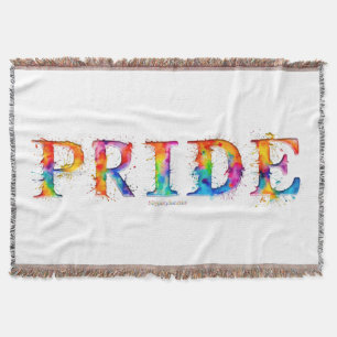 SlipperyJoe's colourful creative Pride-themed text Throw Blanket