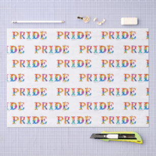 SlipperyJoe's colourful creative Pride-themed text Tissue Paper