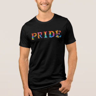 SlipperyJoe's colourful creative Pride-themed text Tri-Blend Shirt