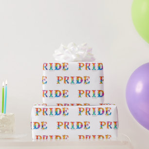 SlipperyJoe's colourful creative Pride-themed text Wrapping Paper