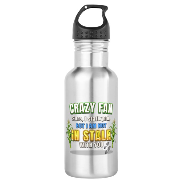 SlipperyJoe's corn stalks follow someone crazy fan 532 Ml Water Bottle (Front)