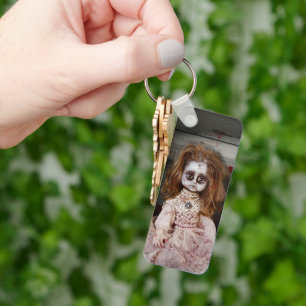 SlipperyJoe's creepy doll pale face creepy blood d Key Ring