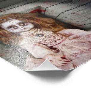 SlipperyJoe's creepy doll pale face creepy blood d Photo Print