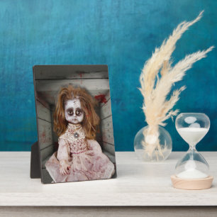 SlipperyJoe's creepy doll pale face creepy blood d Plaque