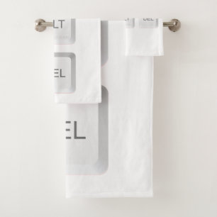SlipperyJoe's CTRL ALT DEL computer keyboard butto Bath Towel Set