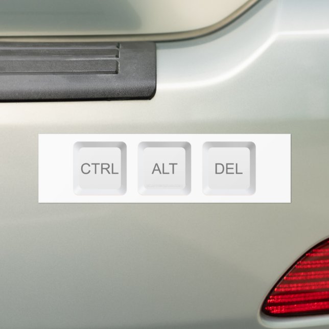 SlipperyJoe's CTRL ALT DEL computer keyboard butto Bumper Sticker (On Car)