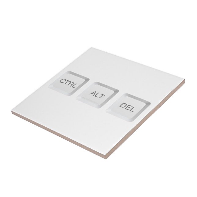 SlipperyJoe's CTRL ALT DEL computer keyboard butto Ceramic Tile (Side)