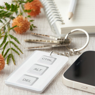 SlipperyJoe's CTRL ALT DEL computer keyboard butto Key Ring