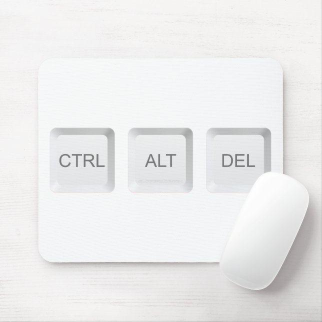 SlipperyJoe's CTRL ALT DEL computer keyboard butto Mouse Pad (With Mouse)
