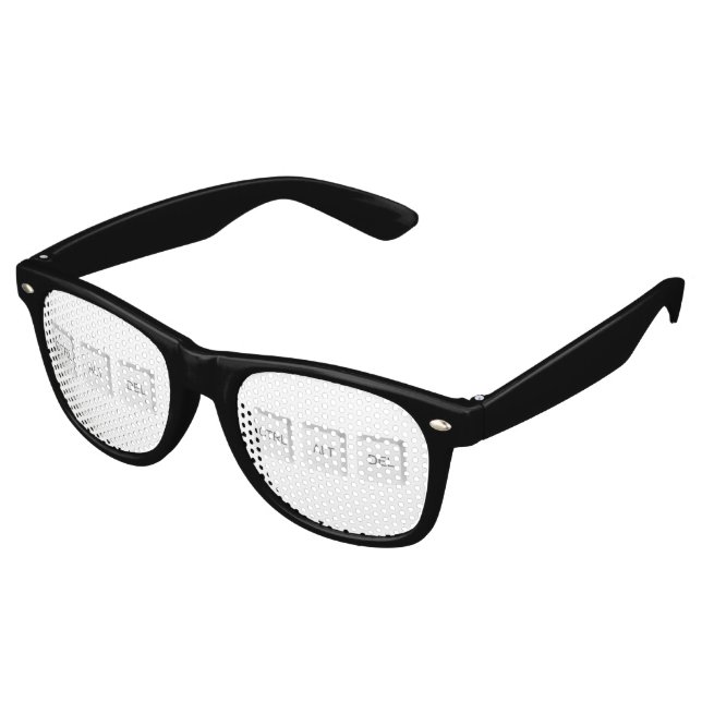 SlipperyJoe's CTRL ALT DEL computer keyboard butto Retro Sunglasses (Angled)