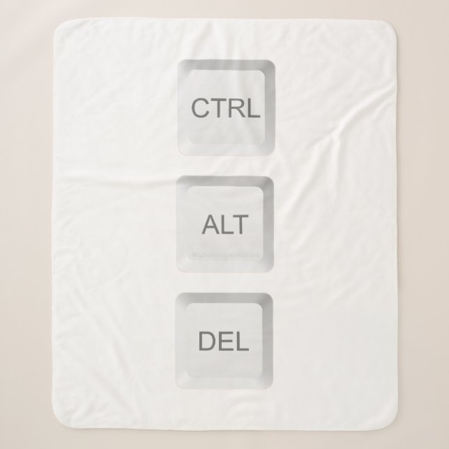 SlipperyJoe's CTRL ALT DEL computer keyboard butto Sherpa Blanket (Front)