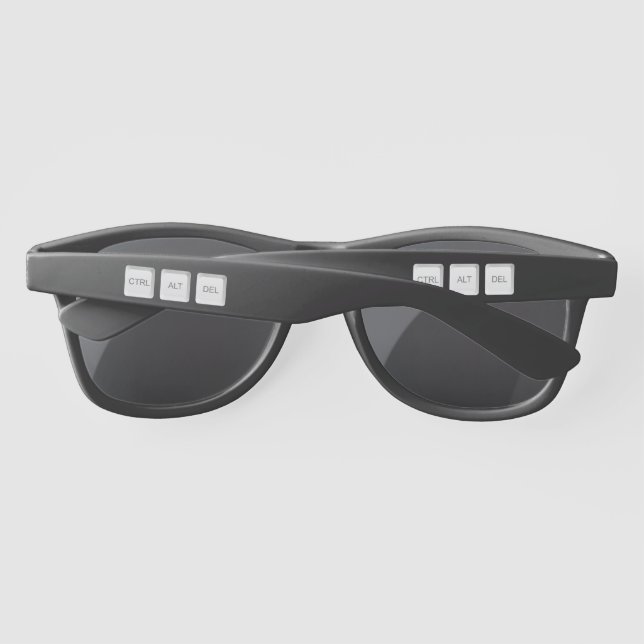 SlipperyJoe's CTRL ALT DEL computer keyboard butto Sunglasses (Back)