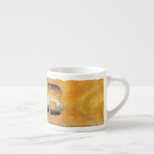 SlipperyJoe's cub bear word orange-brown tones pro Espresso Cup